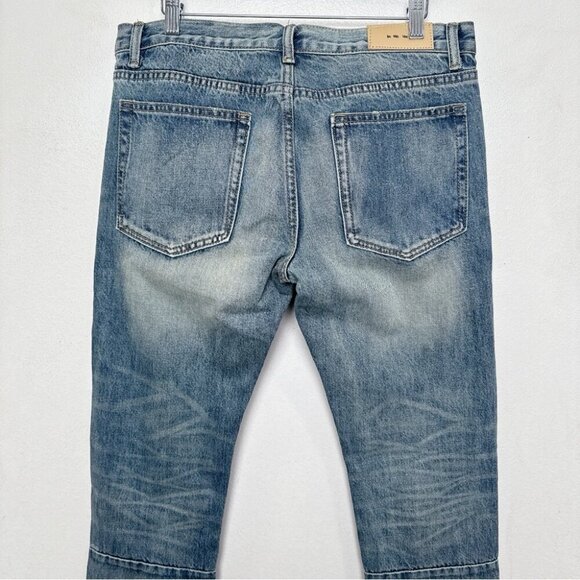 MNML Mens 32 Washed Slim Fit Double Knee Jeans - Picture 9 of 13